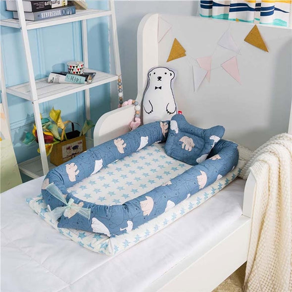 Infant Baby Nest Bed Toddler Size Nest Fish Bunny Portable Crib Sleeper Baby Artifact Bed Nest for Newborn and Toddlers