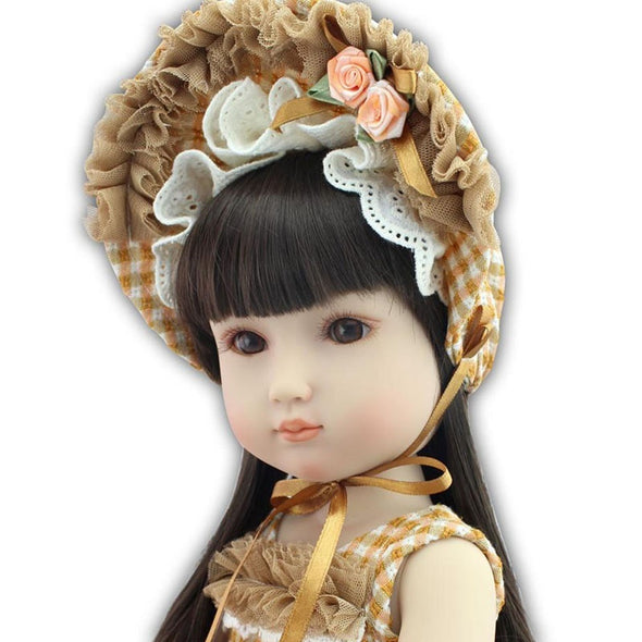 18inch Lifelike Girl Doll Handmade Soft Vinyl Realistic Baby Girl Dolls Vintage Style Toddle Toys with Clothes and Shoes for Kid