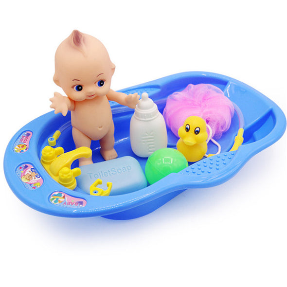 Baby Kid Bath Time Toy Set Bath Doll Duckling Marine Ball Bathroom Play Water Toys